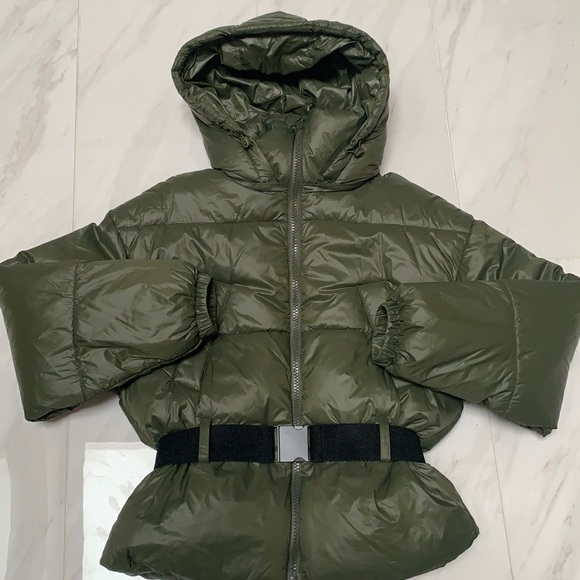 NWOT Zara belted lightweight puffy jacket sz S - Picture 1 of 7